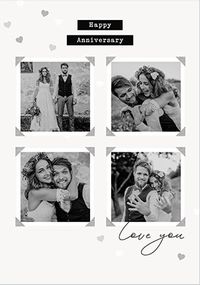 Tap to view 4 Photo Black and White Anniversary Card