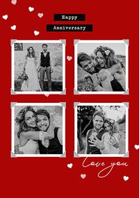 Tap to view 4 Photo Red Anniversary Card