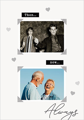 Then Vs Now Photo Upload Anniversary Card