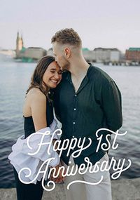 Tap to view Happy 1st Anniversary Photo Upload Card
