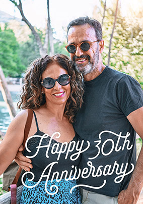 Happy 30th Anniversary Photo Upload Card