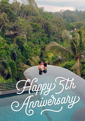 Happy 5th Anniversary Photo Upload Card