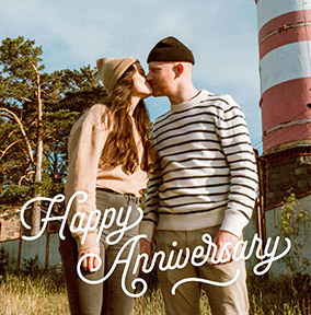 Happy Anniversary Square Photo Card