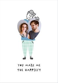 Tap to view You Make Me The Happiest Heart Photo Anniversary Card