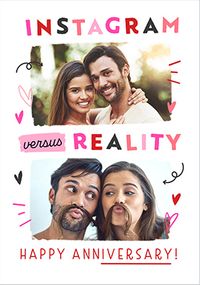 Tap to view Instagram vs Reality Anniversary Photo Card