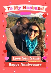 Tap to view To My Husband Bordered Anniversary Photo Card