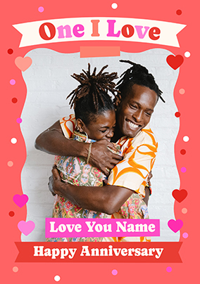 One I love Bordered Anniversary Photo Card