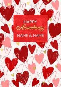 Tap to view Red Hearts Personalised Anniversary Card