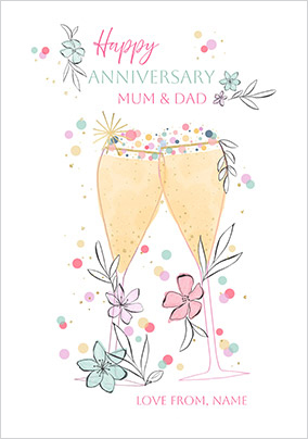 Pop Fizz Mum & Dad Happy Anniversary Card