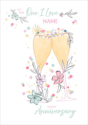 Pop Fizz One I love Happy Anniversary Card