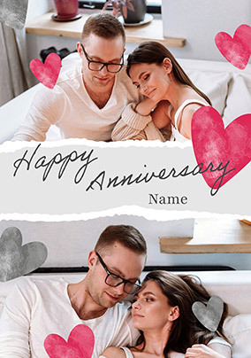 Happy Anniversary Torn Page 2 Photo Card