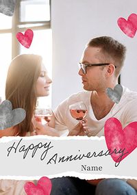 Tap to view Happy Anniversary Torn Page Photo Card