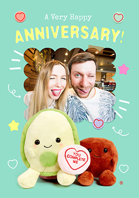 Swizzels Love Hearts You Complete Me Anniversary Photo Card