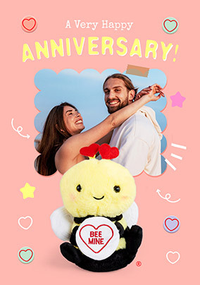 Swizzels Love Hearts Bee Mine Anniversary Photo Card
