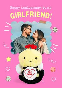 Tap to view Swizzels Love Hearts Bee Mine Girlfriend Anniversary Photo Card