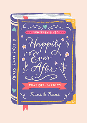 Happily Ever After Storybook Wedding Card