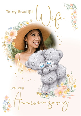 Me To You Soft Floral Wife On Our Anniversary Photo Card