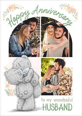 Photo of Me To you Happy Anniversary Husband 3 Photo Card