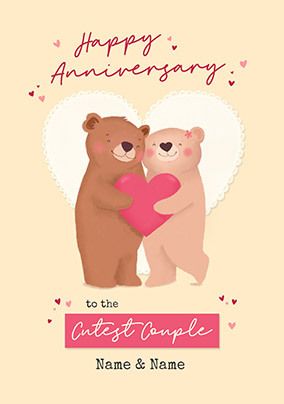 Photo of Love Heart Bears Anniversary Card