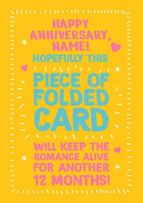Photo of Piece Of Folded Anniversary Card