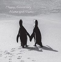 Tap to view Black And White Penguins Anniversary Square Card
