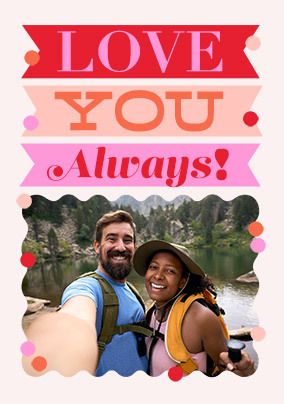 Photo of Letterpress Love You Always Anniversary Photo Card