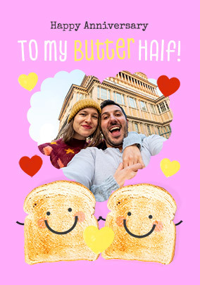 Little Toast My Butter Half Anniversary Photo Card