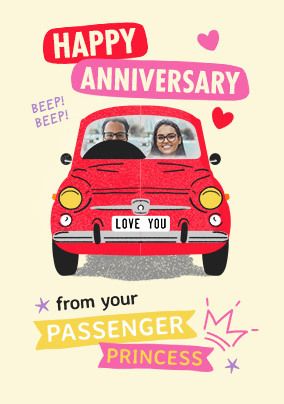 Photo of From Your Passenger Princess 2 Photo Anniversary Card
