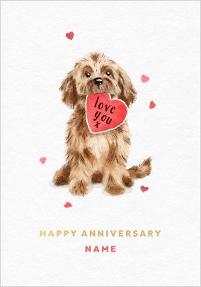 Photo of Puppy Love Anniversary Card
