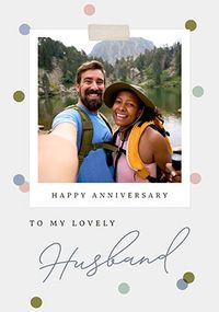Tap to view Polaroid Photo Lovely Husband Anniversary Card