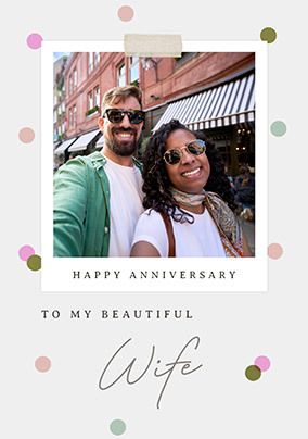 Photo of Polaroid Photo Beautiful Wife Anniversary Card
