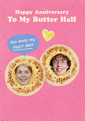 Heart Melt 2 Photo Anniversary Card
