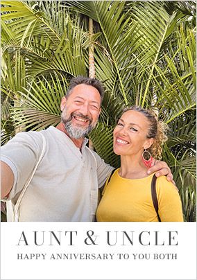 Photo of Simple Press Aunt & Uncle Anniversary Photo Card