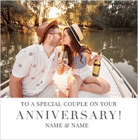 Photo of Simple Press Square Anniversary Photo Card