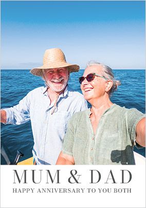 Photo of Simple Press Mum & Dad Anniversary Photo Card
