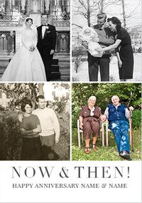 Tap to view Simple Press Now & Then 4 Photo Anniversary Card