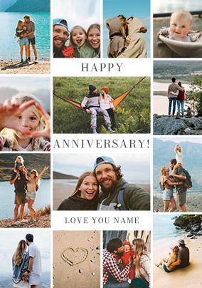 Photo of Simple Press I Love You 14 Photo Anniversary Card