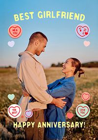 Tap to view Swizzels Love Hearts Best Girlfriend Anniversary Photo Card