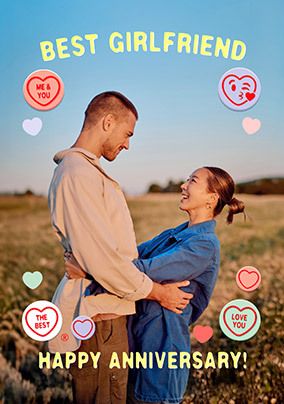 Photo of Swizzels Love Hearts Best Girlfriend Anniversary Photo Card