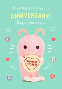 Tap to view Swizzels Love Hearts Shrimply The Best Boyfriend Anniversary Card