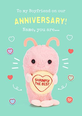 Photo of Swizzels Love Hearts Shrimply The Best Boyfriend Anniversary Card