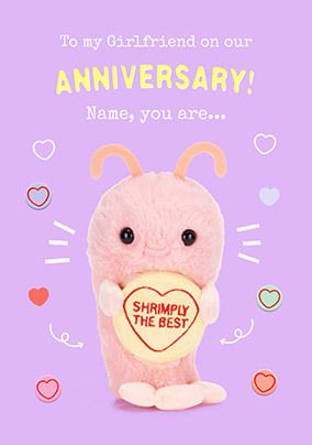 Photo of Swizzels Love Hearts Shrimply The Best Girlfriend Anniversary Card