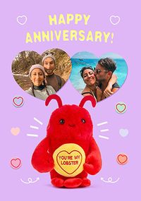 Tap to view Swizzels Love Hearts You're My Lobster 2 Photo Anniversary Card
