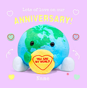 Swizzels You're My World Square Anniversary Card