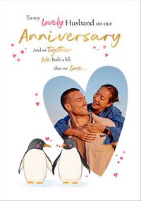 Tap to view Penguin Couple Husband Anniversary Photo Card