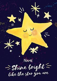 Tap to view Shine Bright Good Luck Personalised Card