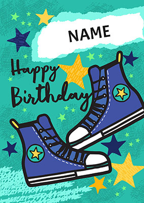 Happy Birthday Trainers Personalised Card