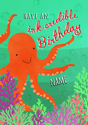 Ink-credible Personalised Birthday Card
