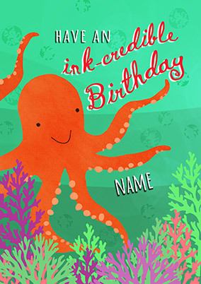 Ink-credible Personalised Birthday Card