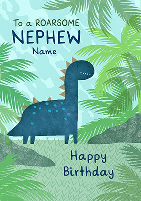 Roarsome Nephew Personalised Birthday Card